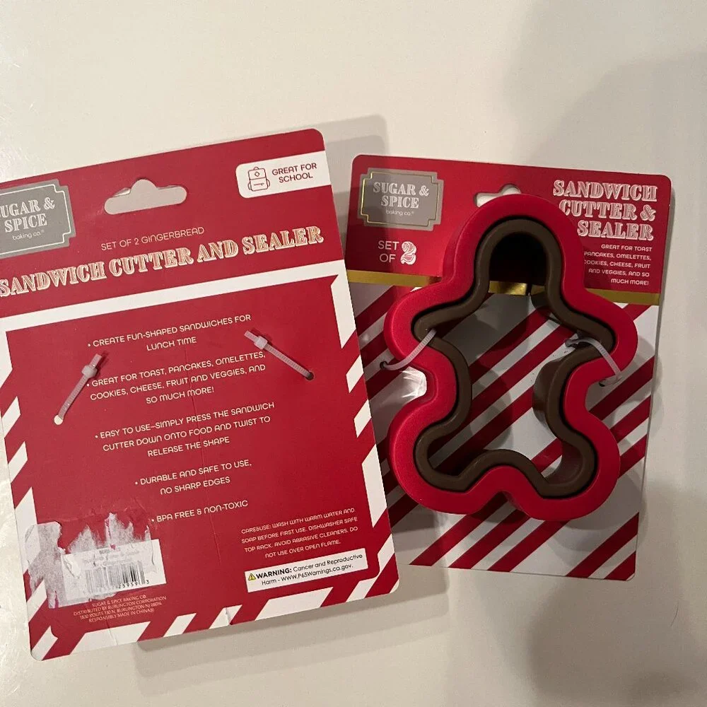 Sandwich Cutter‎ & Sealer / Cookie Cutters (2 packs / 2 per pack) NEW. (h/x)